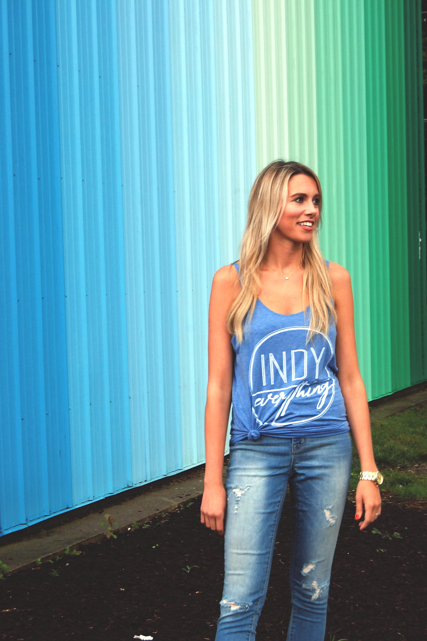 Relaxed Fit Logo Tank - Indy Over Everything