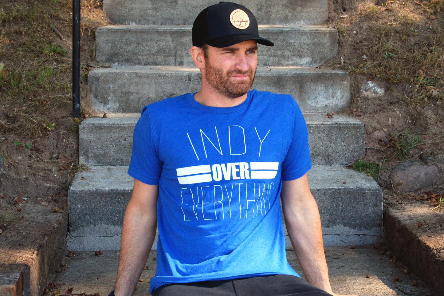 Black on Black Trucker Hat - Indy Over Everything