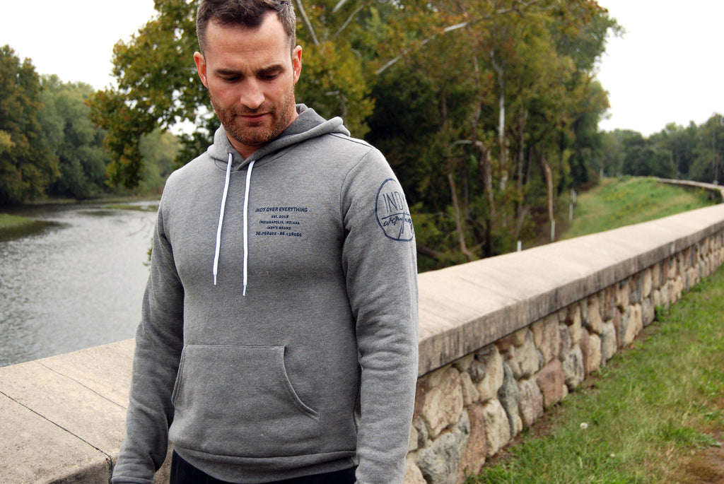 Brand Badge Hoodie - Grey - Indy Over Everything