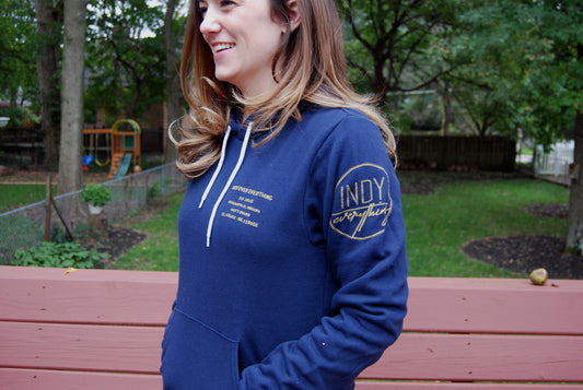 Brand Badge Hoodie - Navy - Indy Over Everything