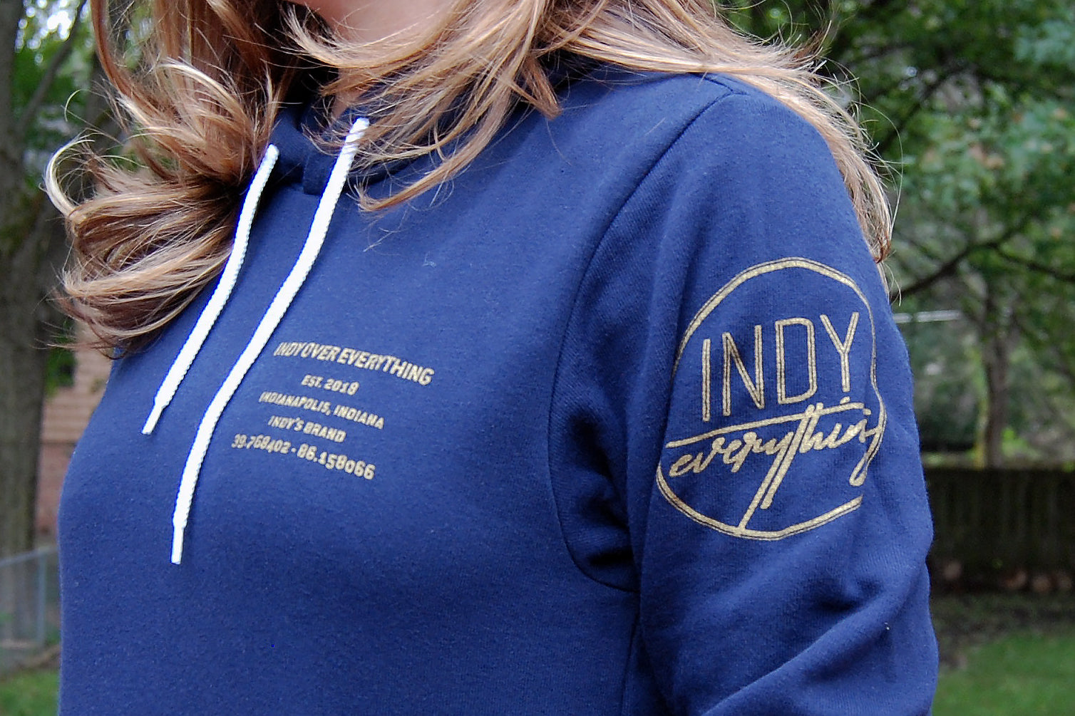 Brand Badge Hoodie - Navy - Indy Over Everything