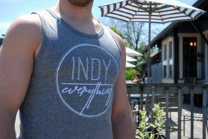 MENS LOGO TANK - GREY - Indy Over Everything
