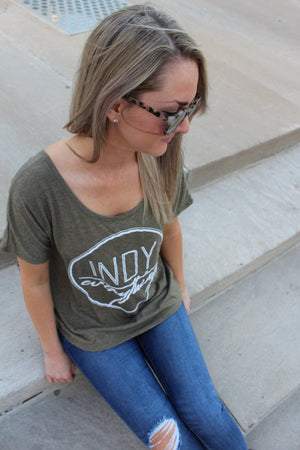 WOMENS LOGO RELAXED-FIT TEE - Indy Over Everything