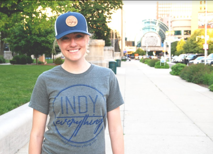 TRUCKER HAT - NAVY AND WHITE W/ LEATHER BADGE - Indy Over Everything
